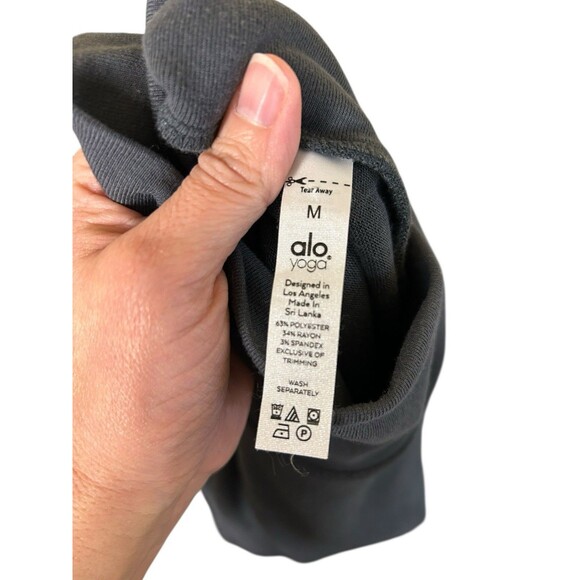 ALO Yoga Embrace Tulip Split Back Long Sleeve Athletic Gray Sweater Size M - Picture 8 of 8